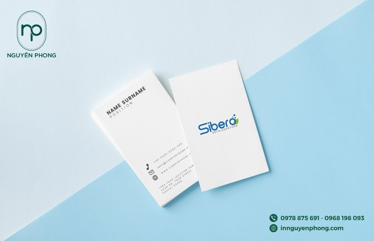 Logo điện lạnh in trên card visit